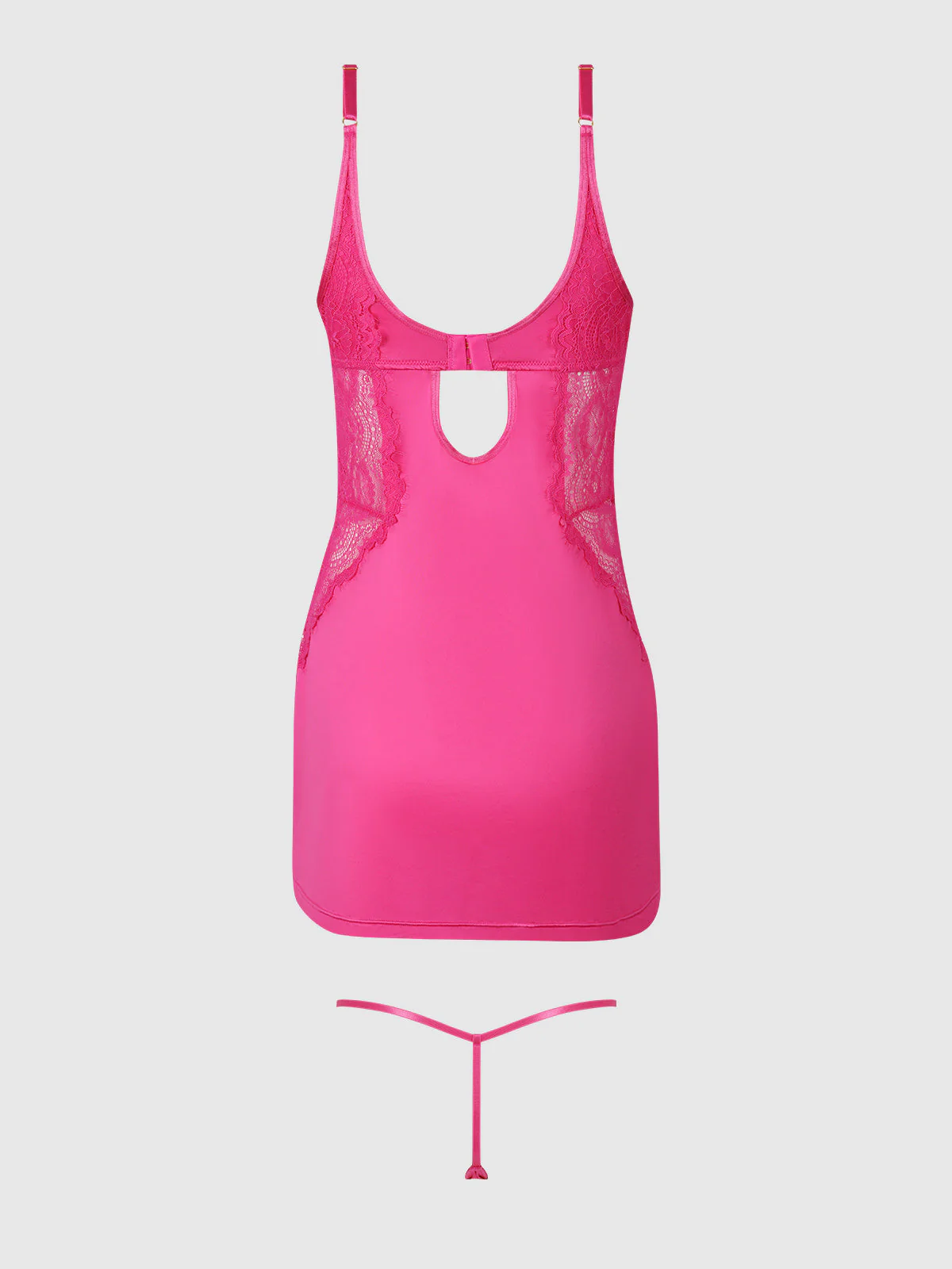 Neev Lace & Oilslick Underwire Chemise Set - Image 8