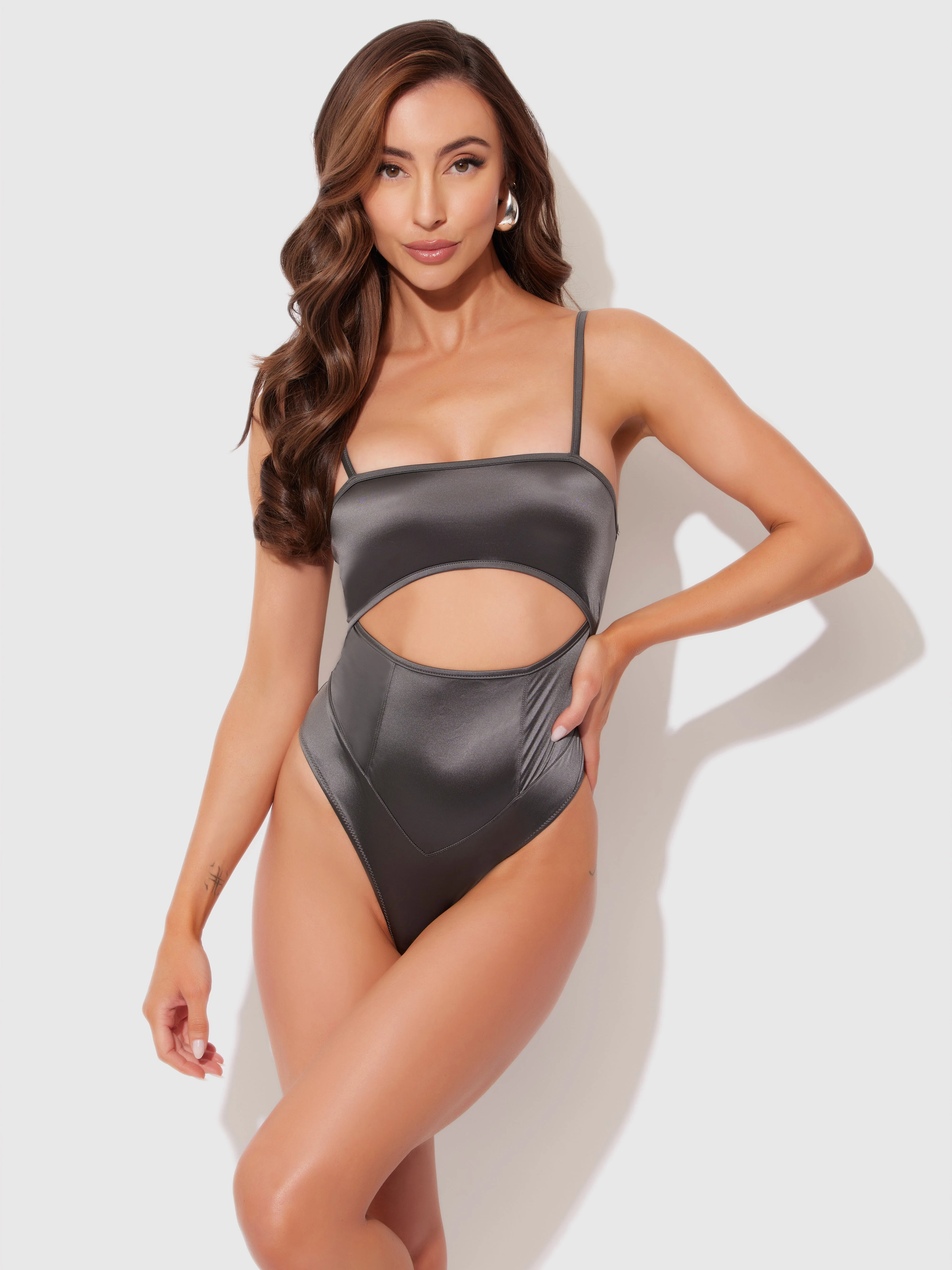 Neev Oil Slick Cutout Scoop Back Bodysuit - Image 2