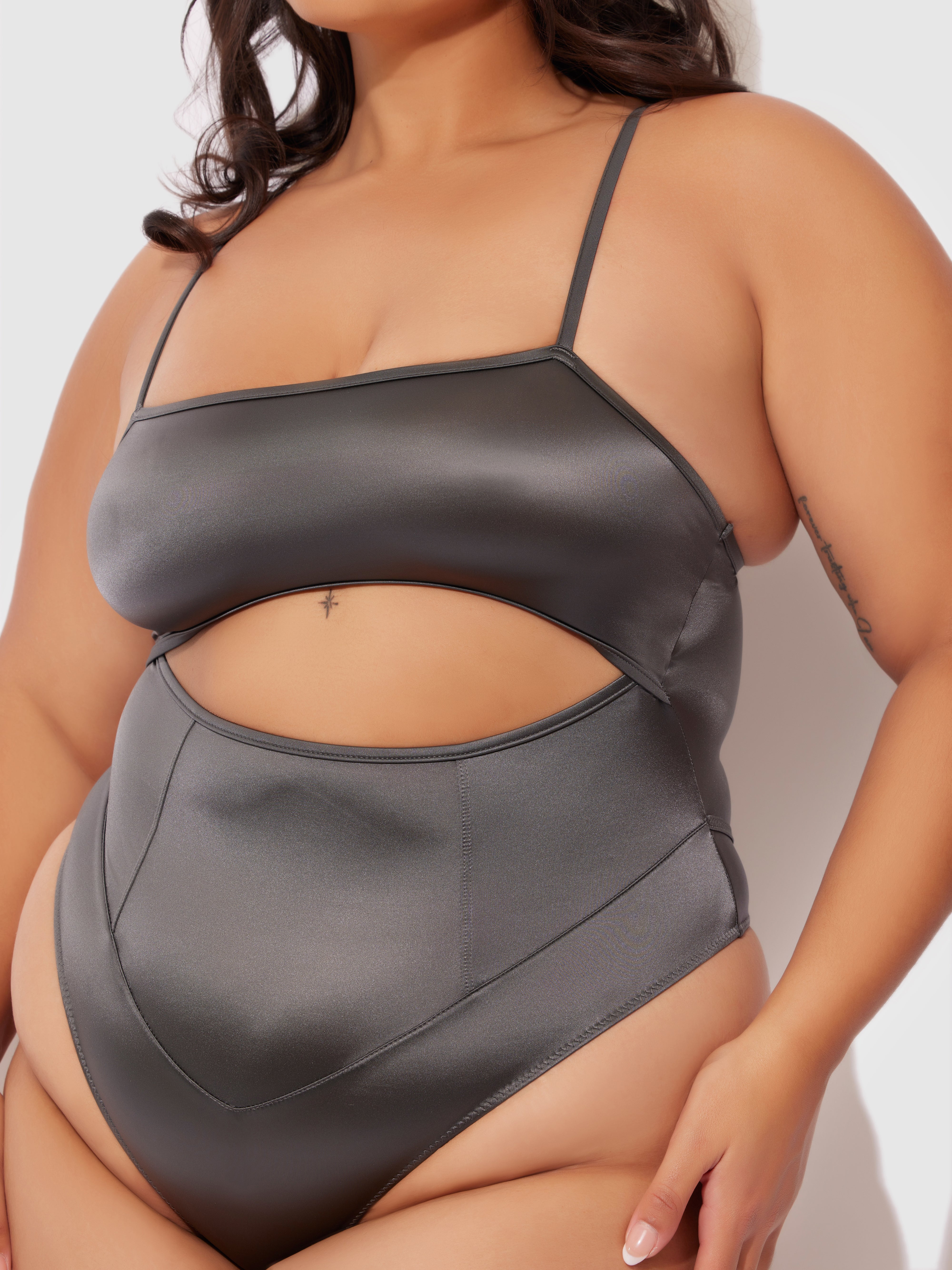 Neev Oil Slick Cutout Scoop Back Bodysuit - Image 4