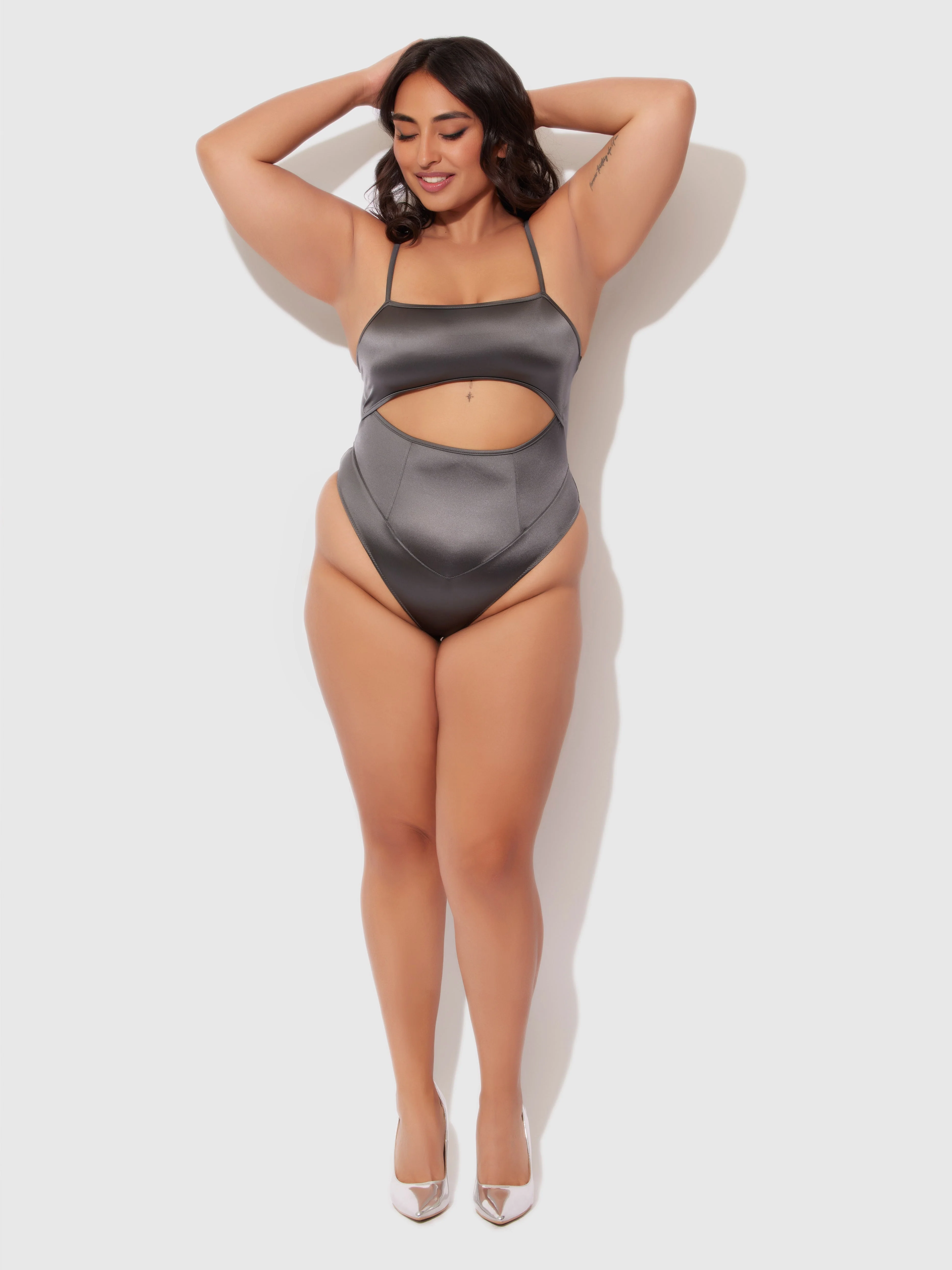 Neev Oil Slick Cutout Scoop Back Bodysuit - Image 7