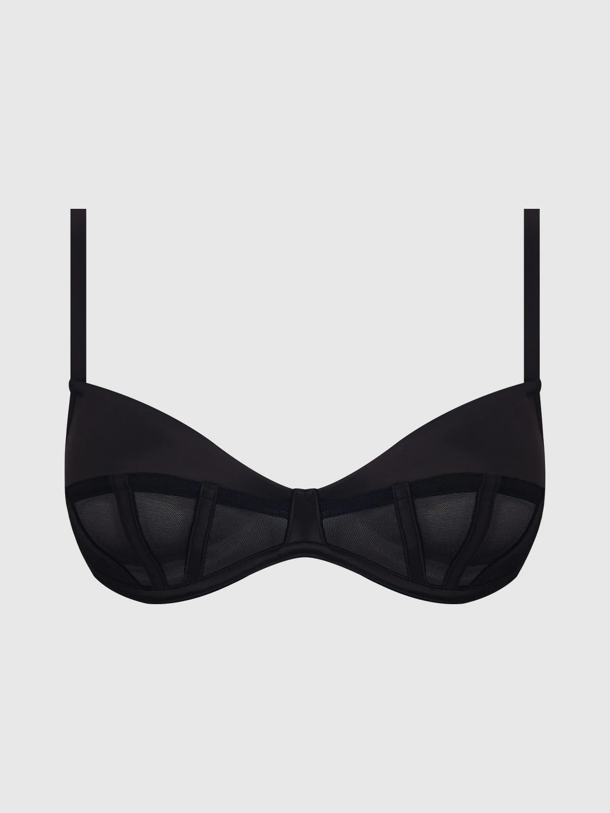 Petra Satin & Mesh Unlined Corset Cup Bra - Image 9