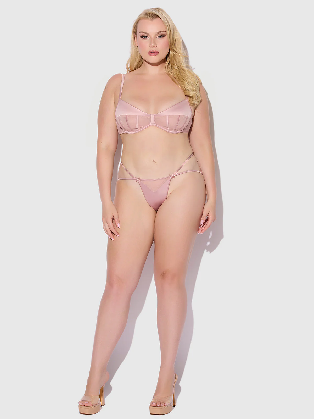 Petra Satin & Mesh Unlined Corset Cup Bra - Image 9
