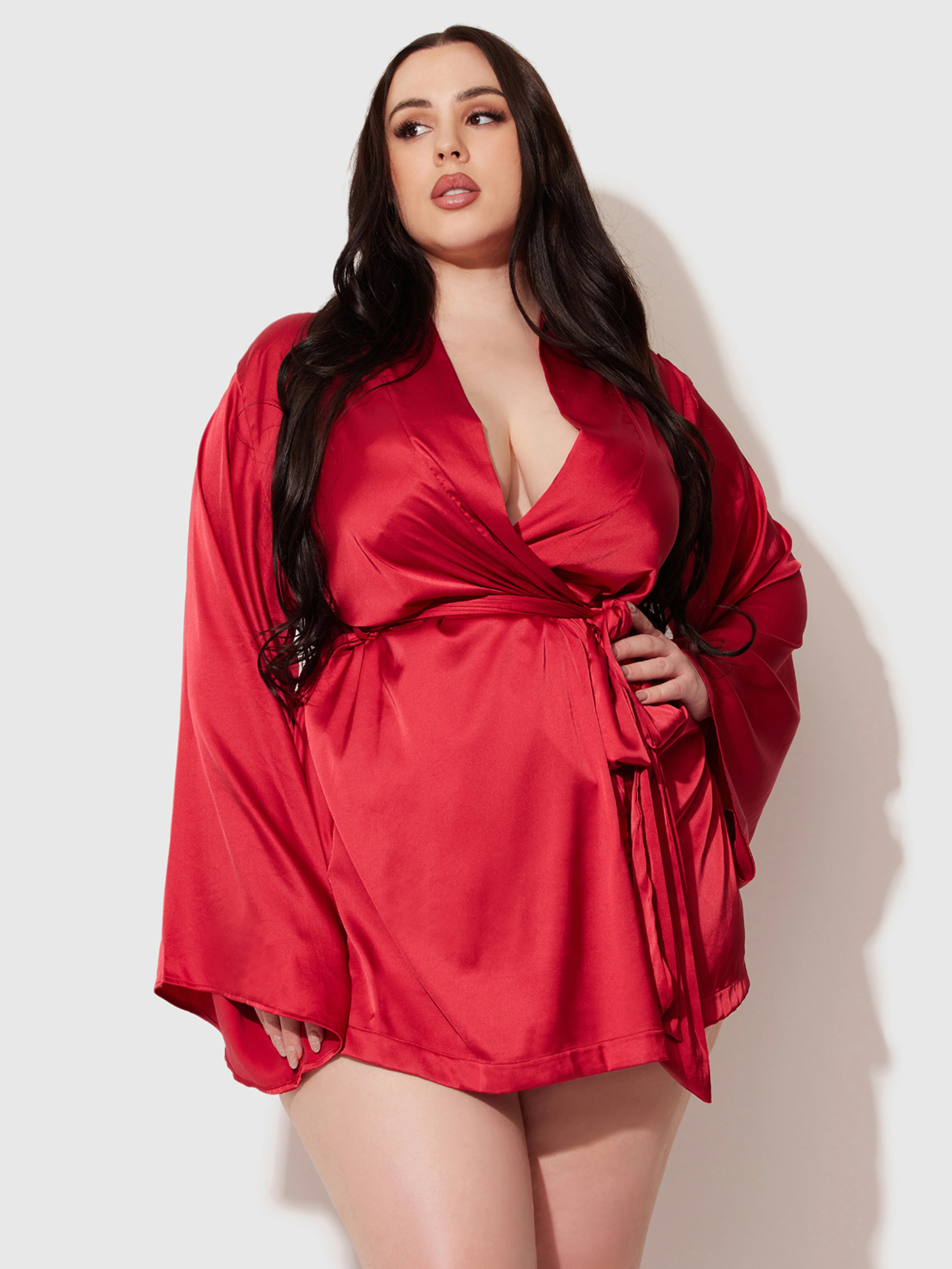 Petra Satin Short Robe - Image 4