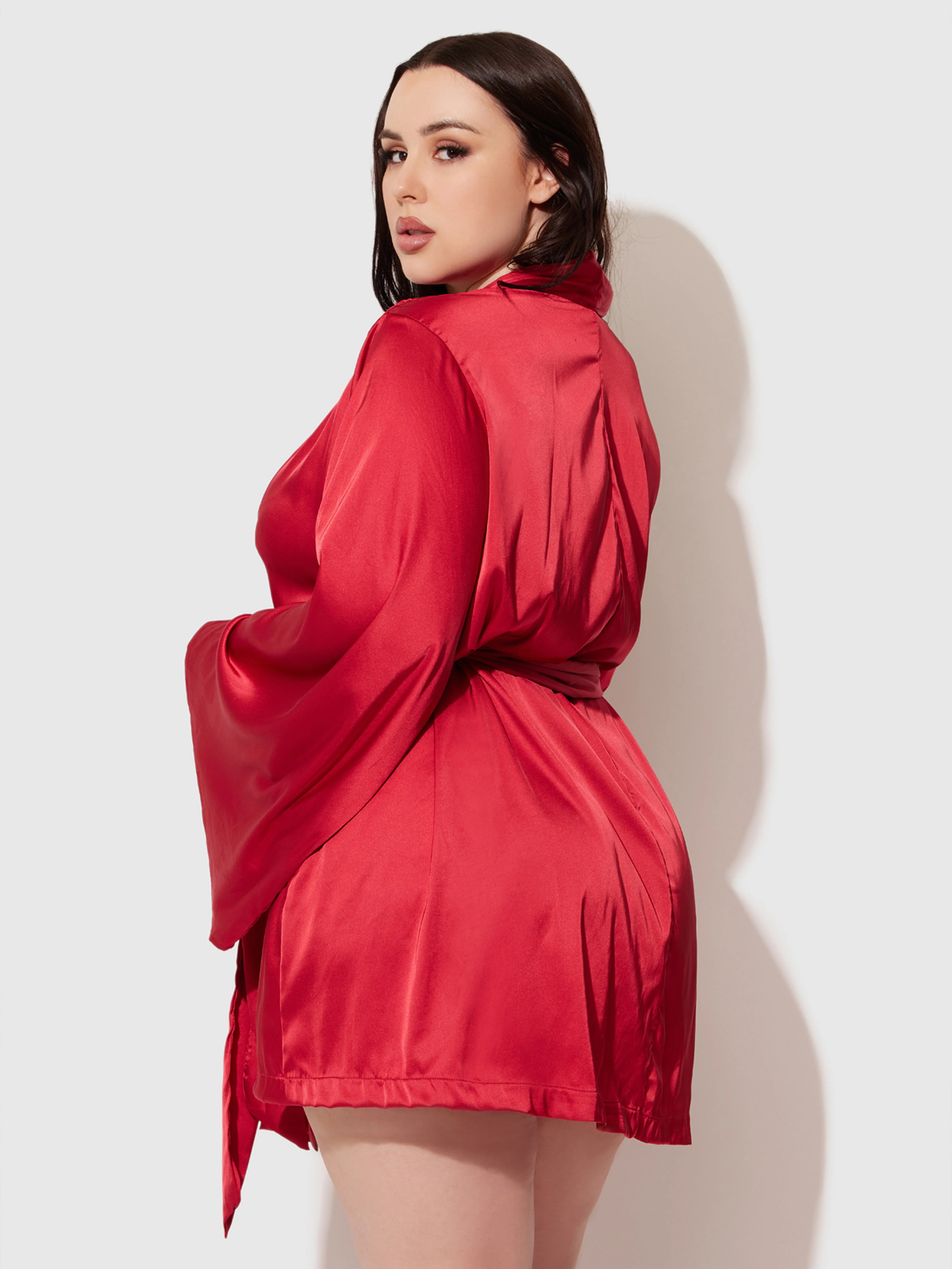 Petra Satin Short Robe - Image 5