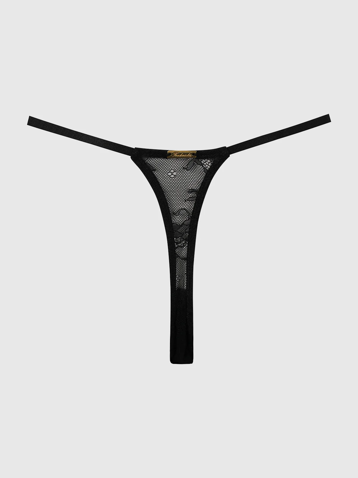 Pia Lace Crotchless Side Slider Thong - Image 2
