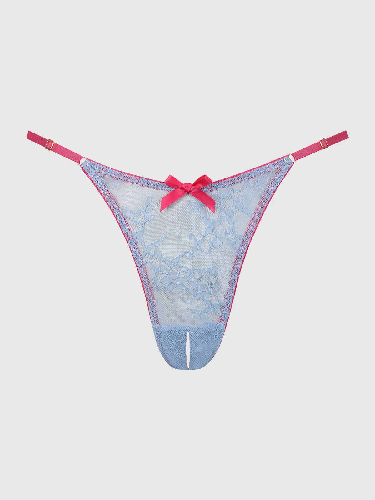Pia Lace Crotchless Side Slider Thong - Image 5