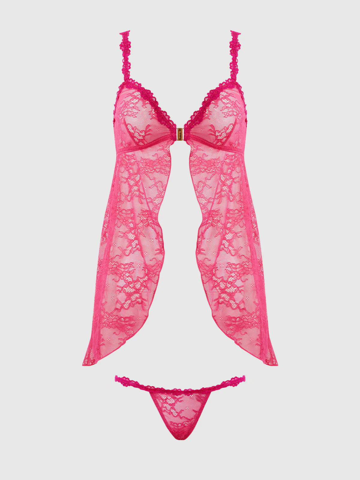 Pia Lace Flyaway Front Babydoll With Front Clasp - Image 8