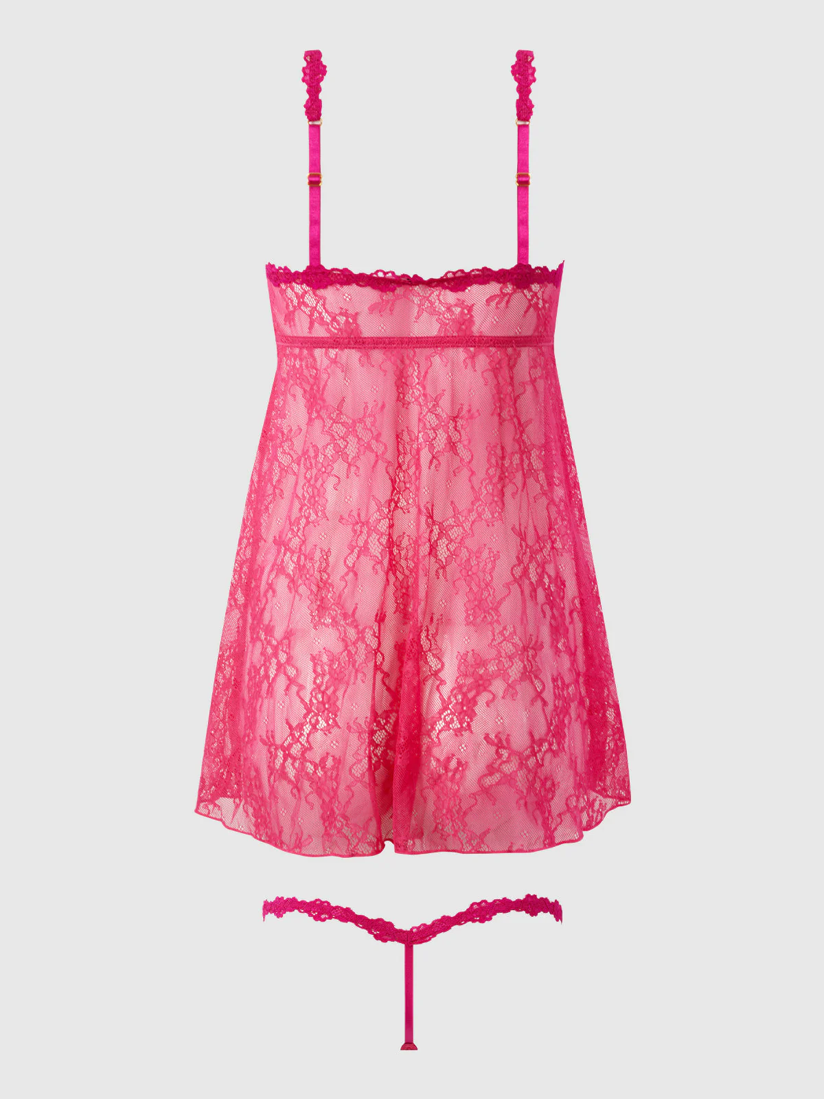 Pia Lace Flyaway Front Babydoll With Front Clasp - Image 9
