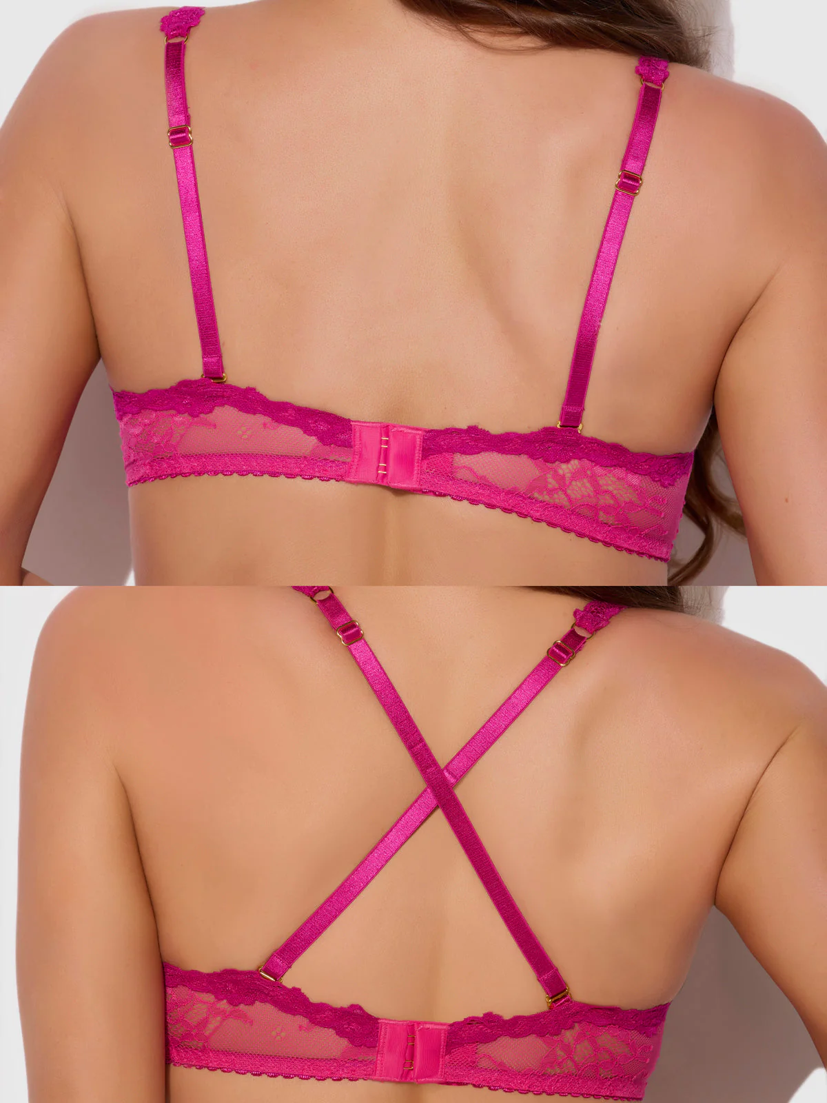 Pia Lace Push Up Half Cup Bandeau Bra - Image 5