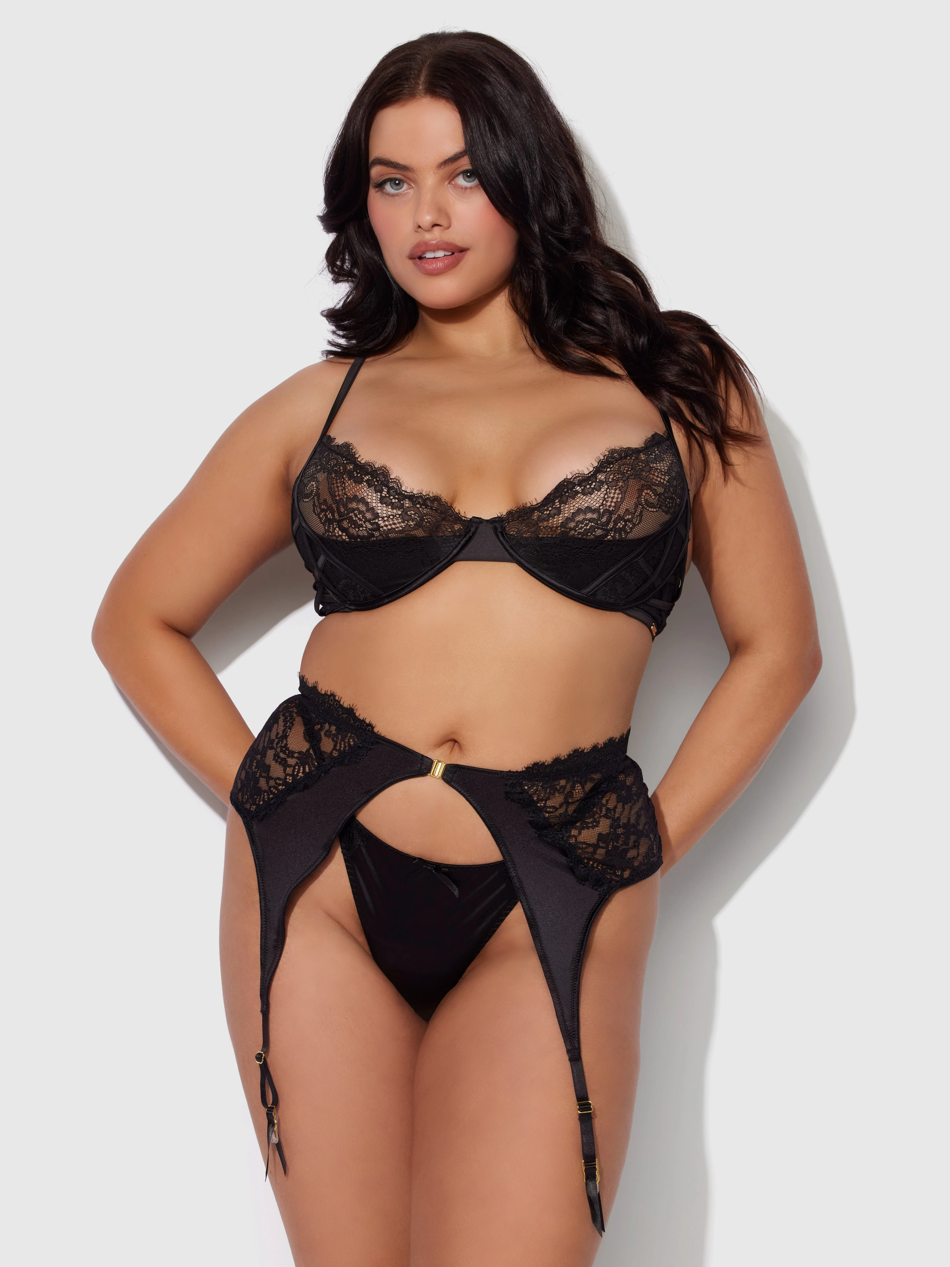 Rising Star Lace & Liquid Satin Garter Belt - Image 7