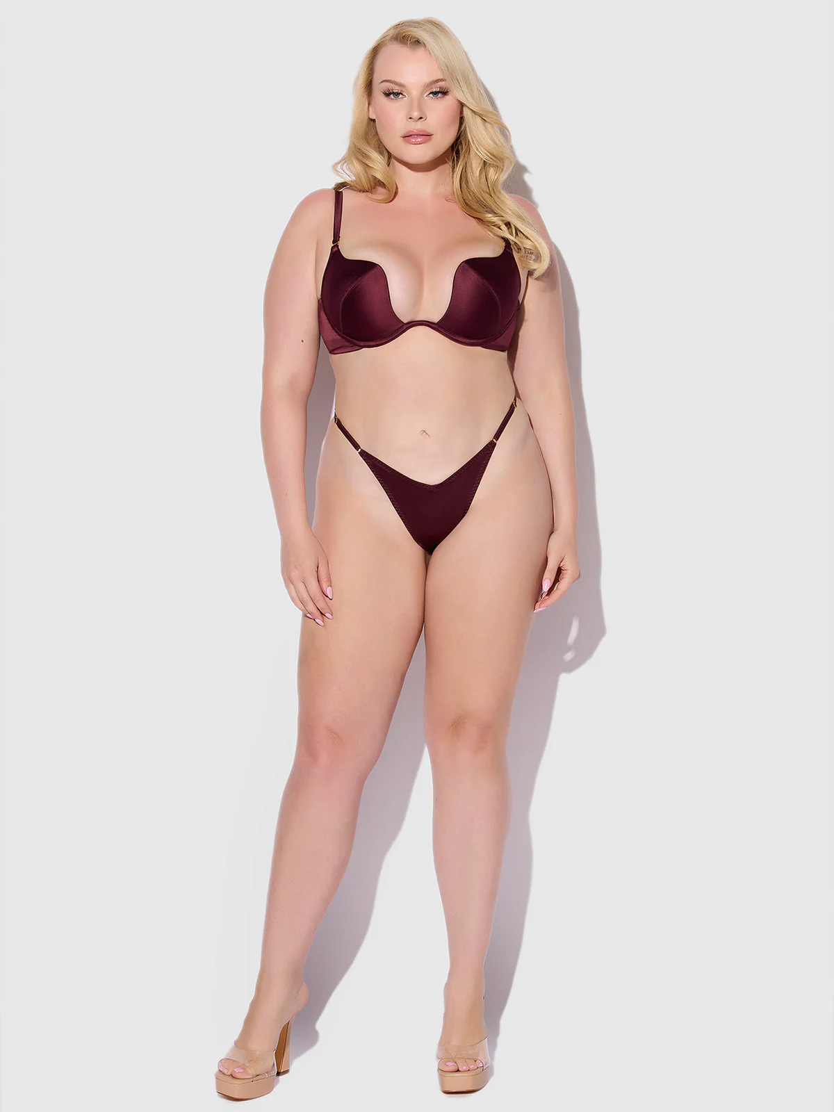 Rising Star Plunge Push Up Bra in Petra Satin - Image 11