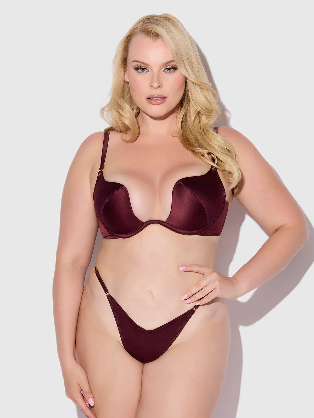 Rising Star Plunge Push Up Bra in Petra Satin - Image 8