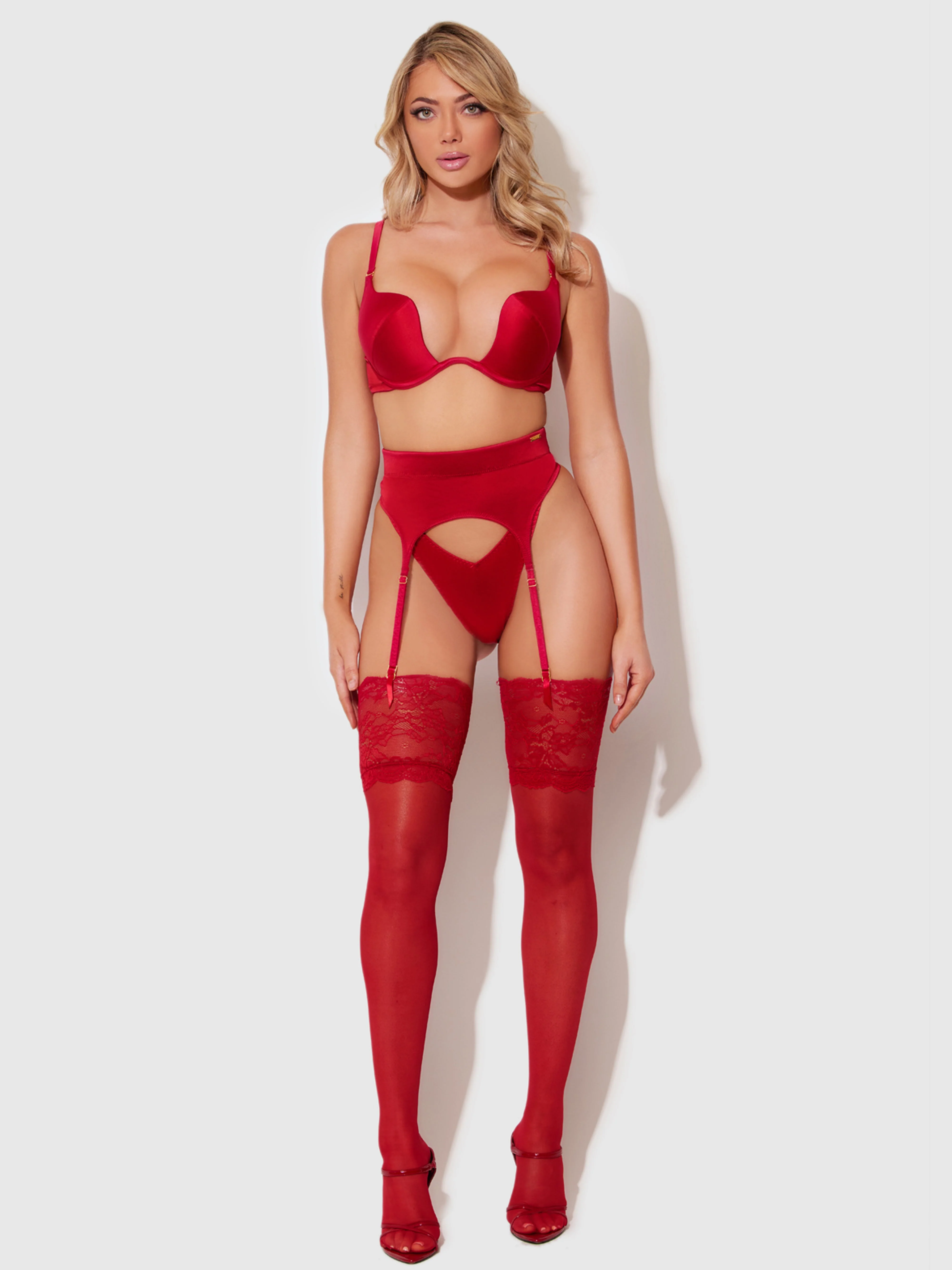 Rising Star Plunge Push Up Bra in Petra Satin - Image 4