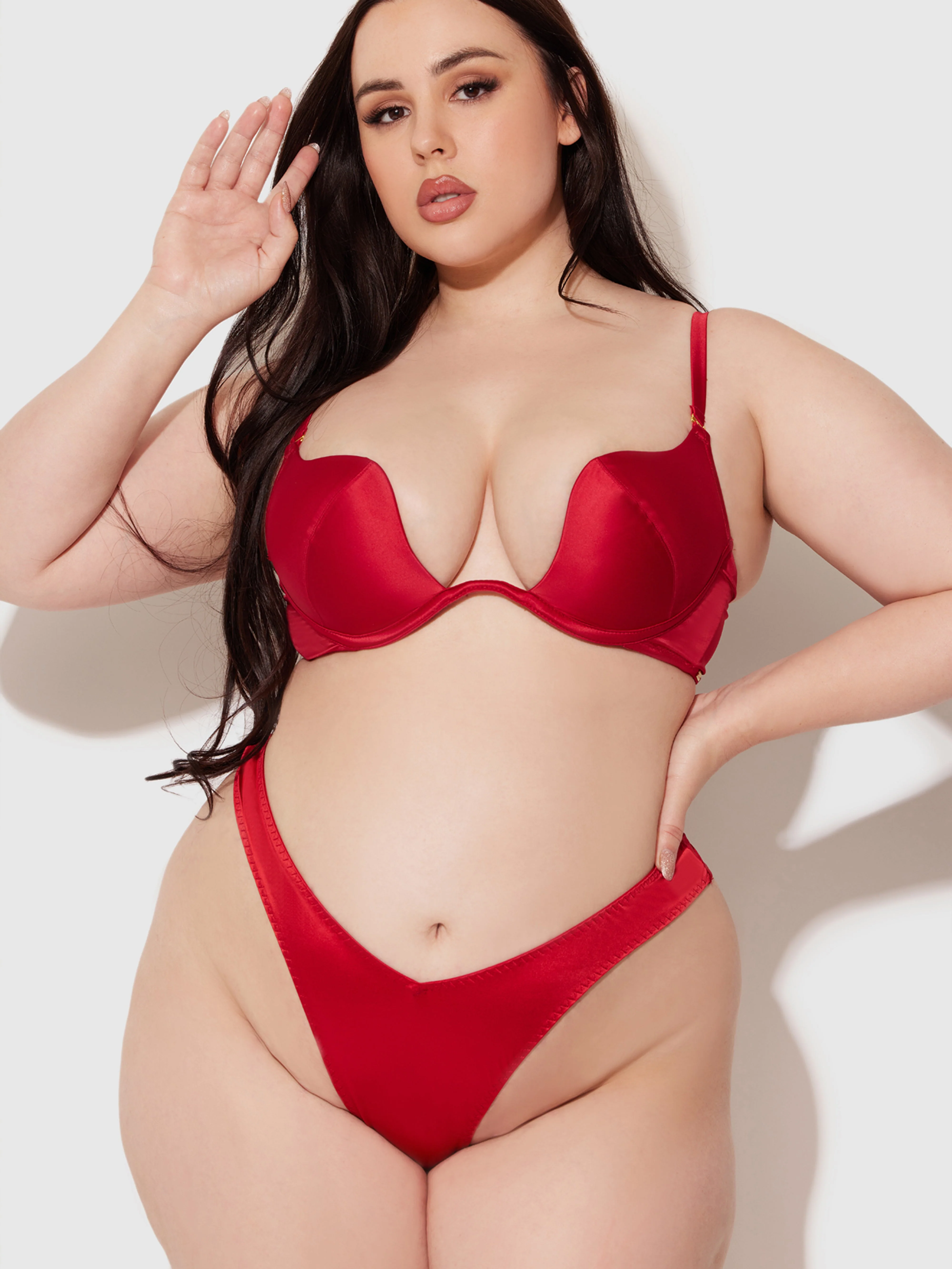 Rising Star Plunge Push Up Bra in Petra Satin - Image 5