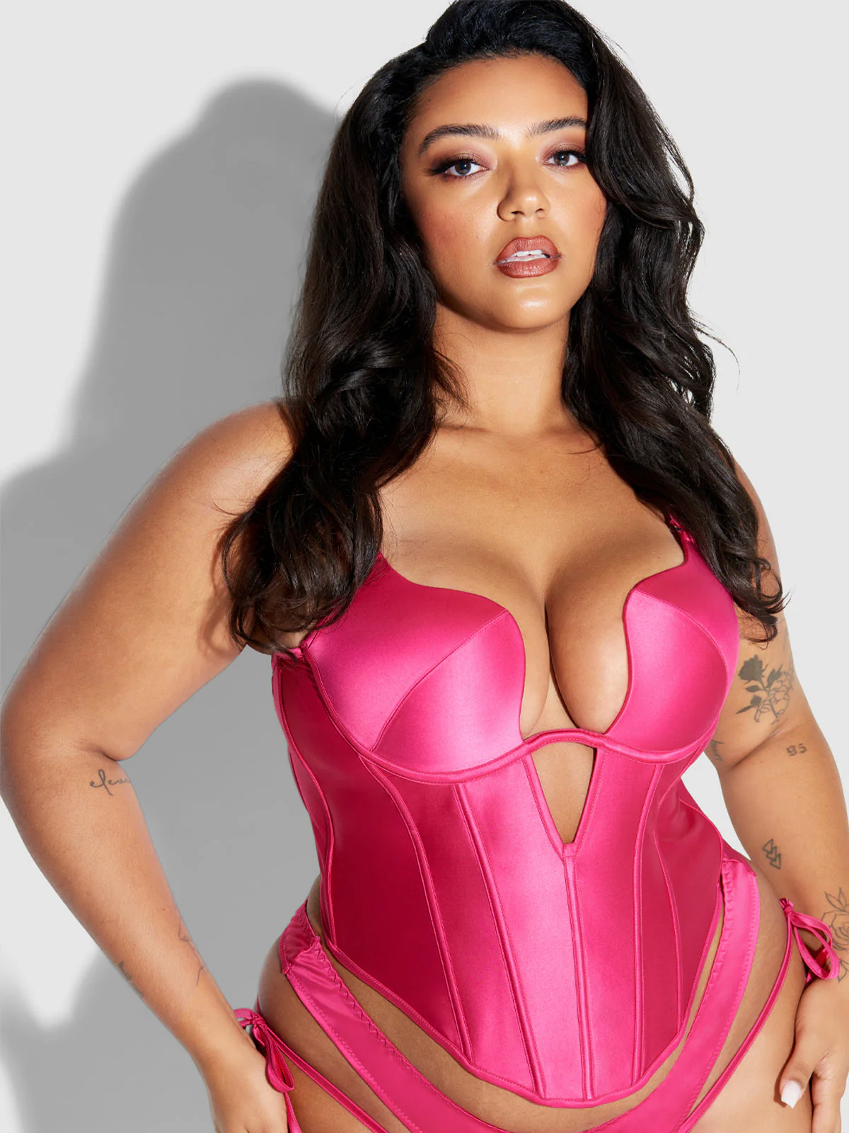 Rising Star Plunge Push Up Bustier in Petra Satin - Image 3