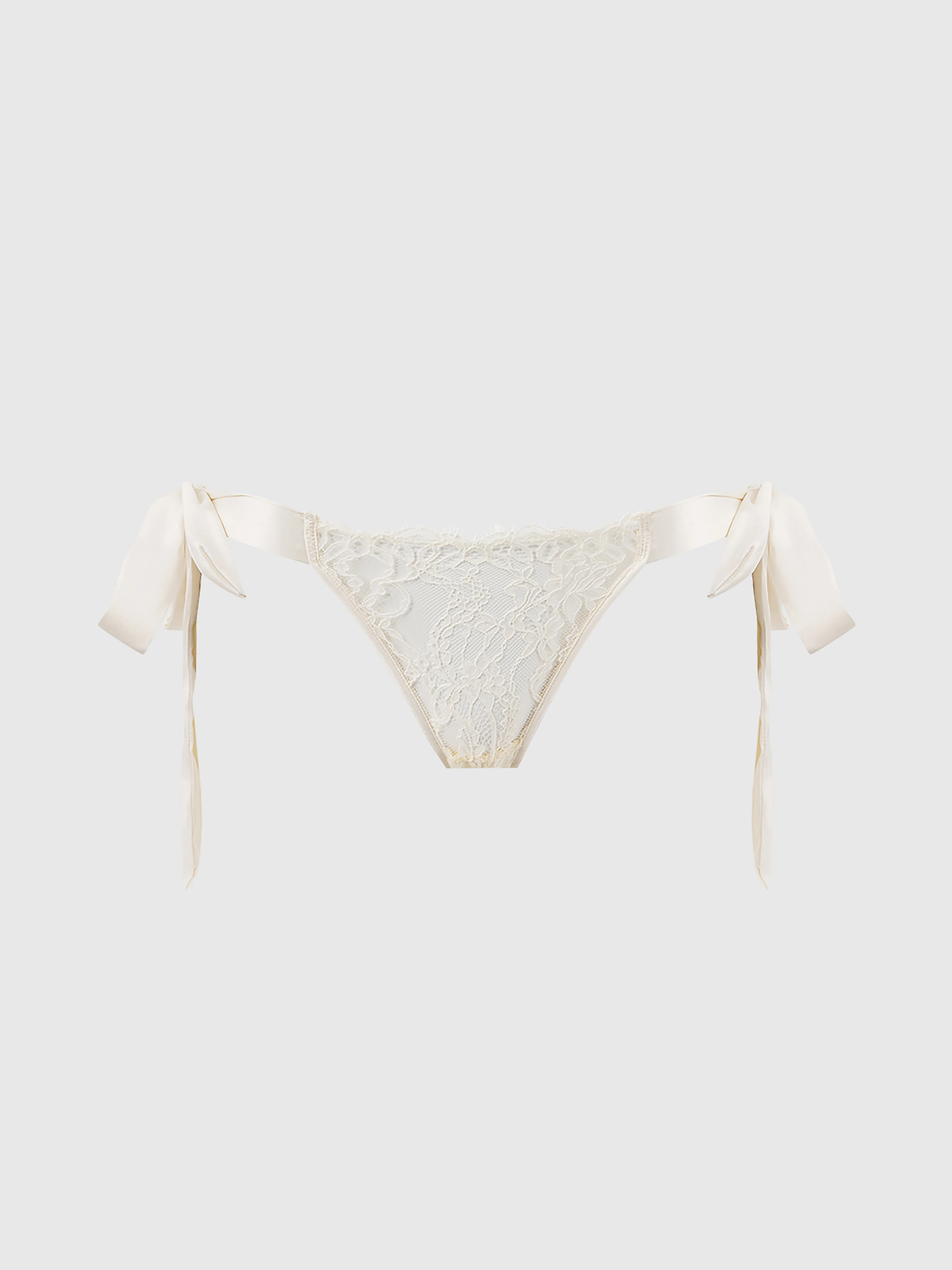 Rosalind Lace & Satin Crotchless Tie Side Thong - Image 7