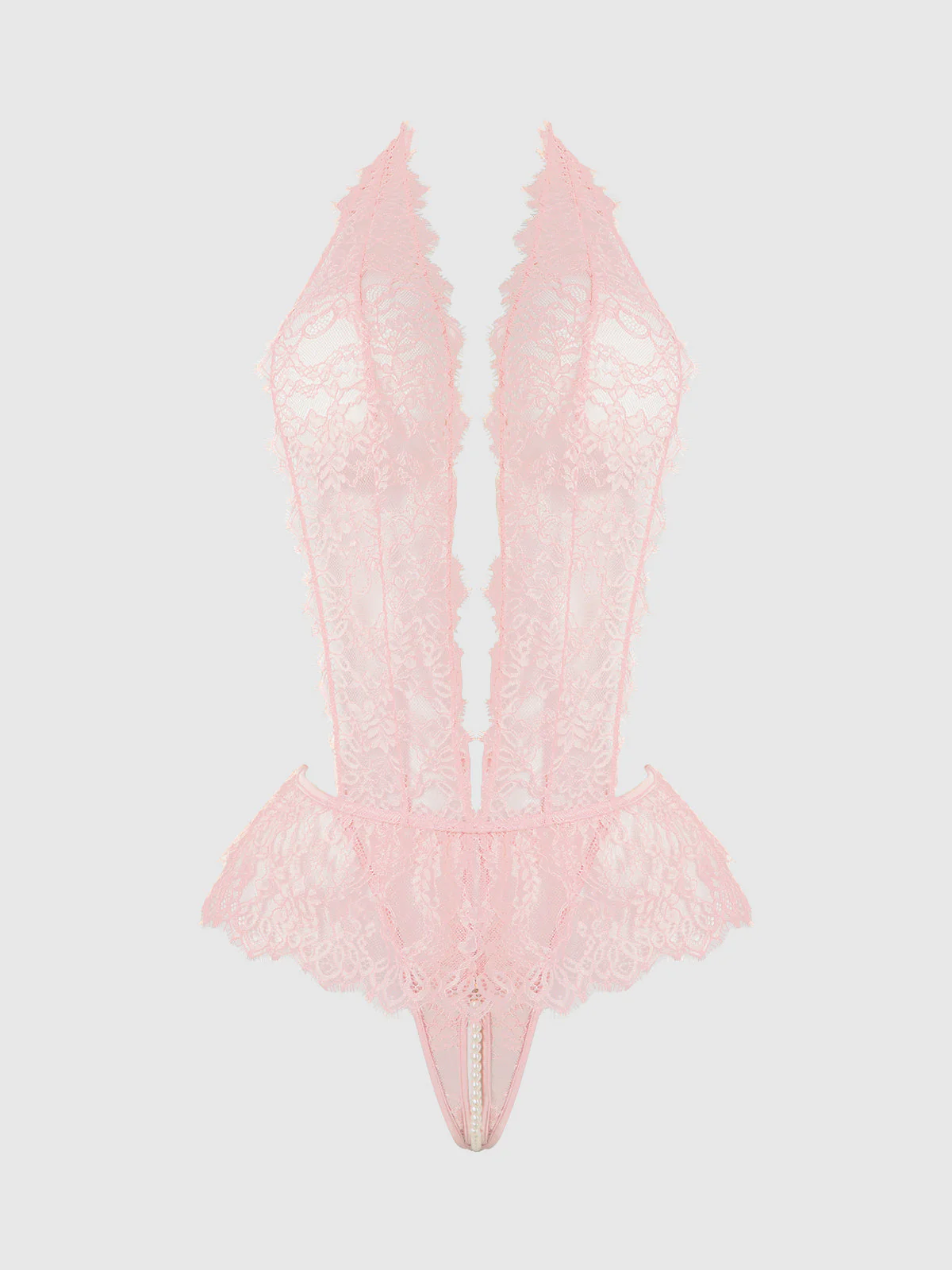 Rosalind Lace Crotchless & Pearl Teddy - Image 10