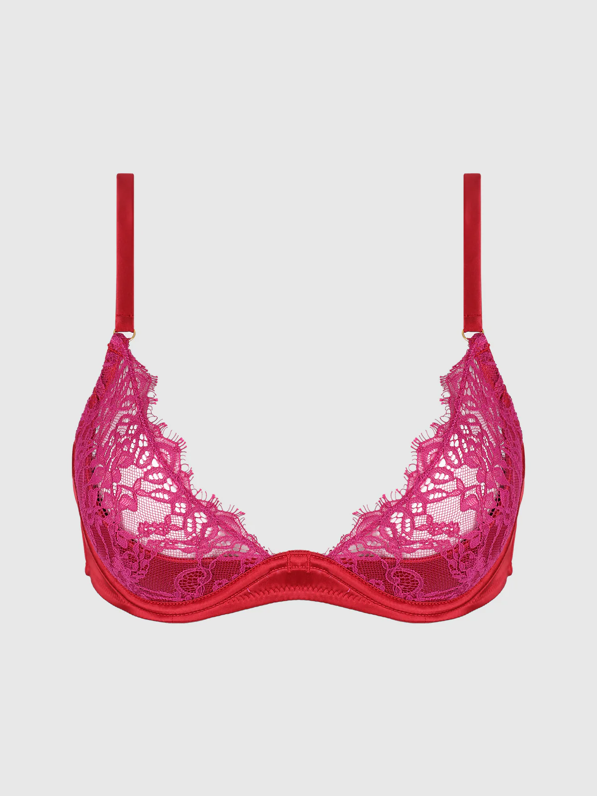 Rosalind Lace Cup Bra With Satin Half Cup - Image 6