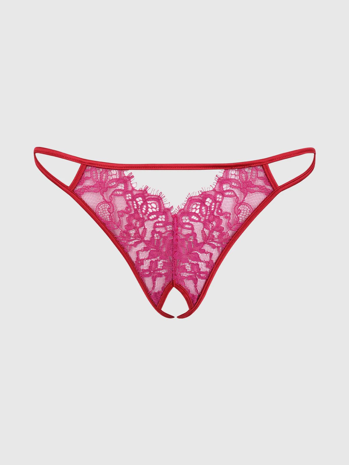 Rosalind Lace & Satin Crotchless G-String - Image 5