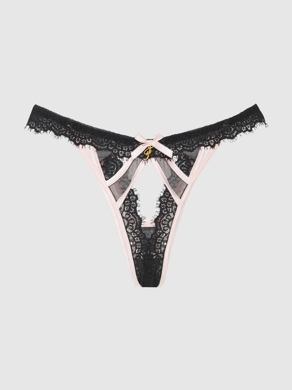 Rosalind Satin & Lace Trim High-Waist Tanga - Image 5