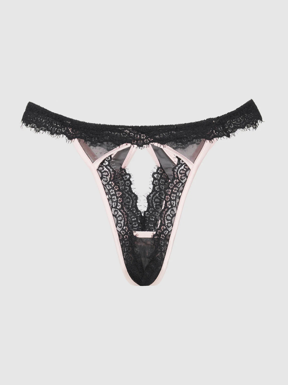 Rosalind Satin & Lace Trim High-Waist Tanga - Image 6