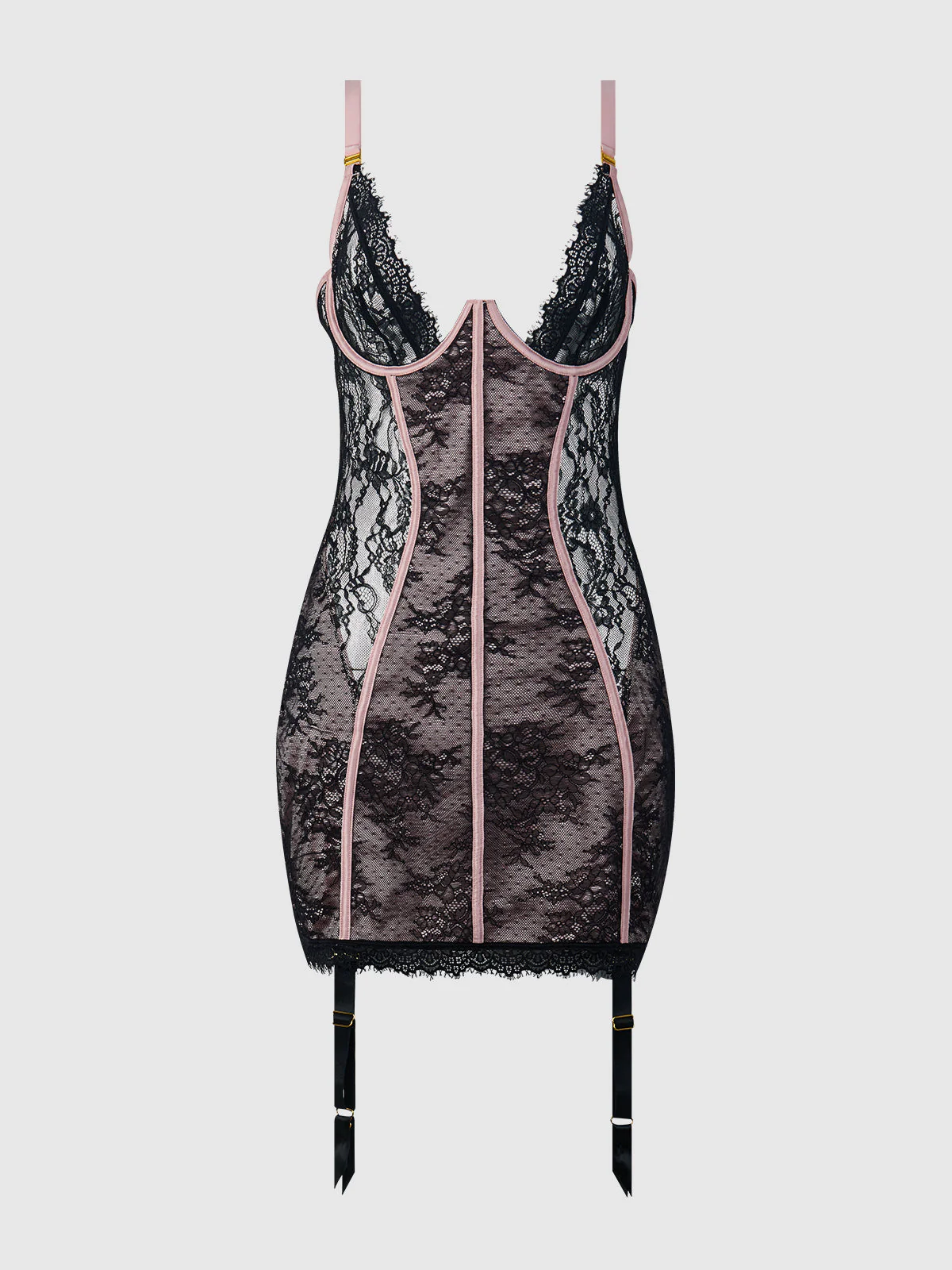 Rosalind Satin & Lace Underwire Chemise - Image 10