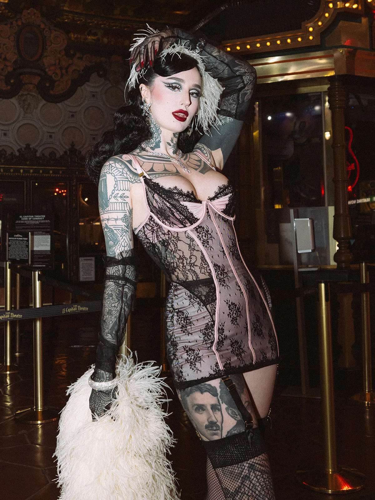 Rosalind Satin & Lace Underwire Chemise - Image 9