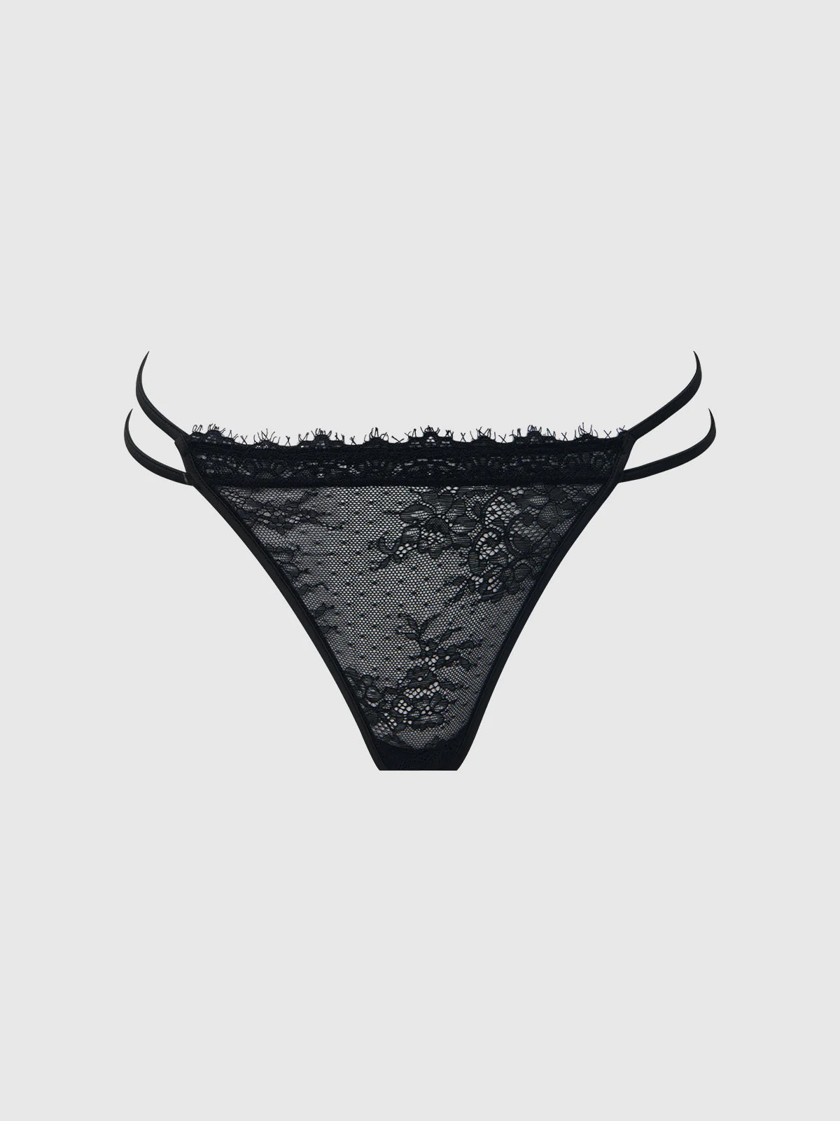 Rosalind Satin Double Banded Lace Thong - Image 9