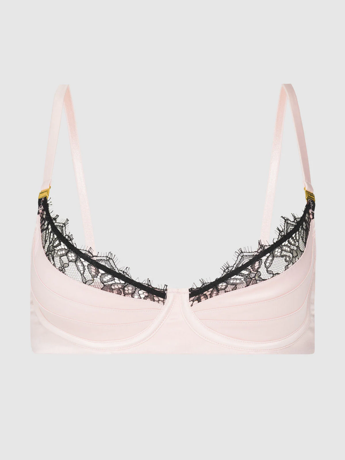 Rosalind Satin Half Cup With Lace Trim Bra - Image 10