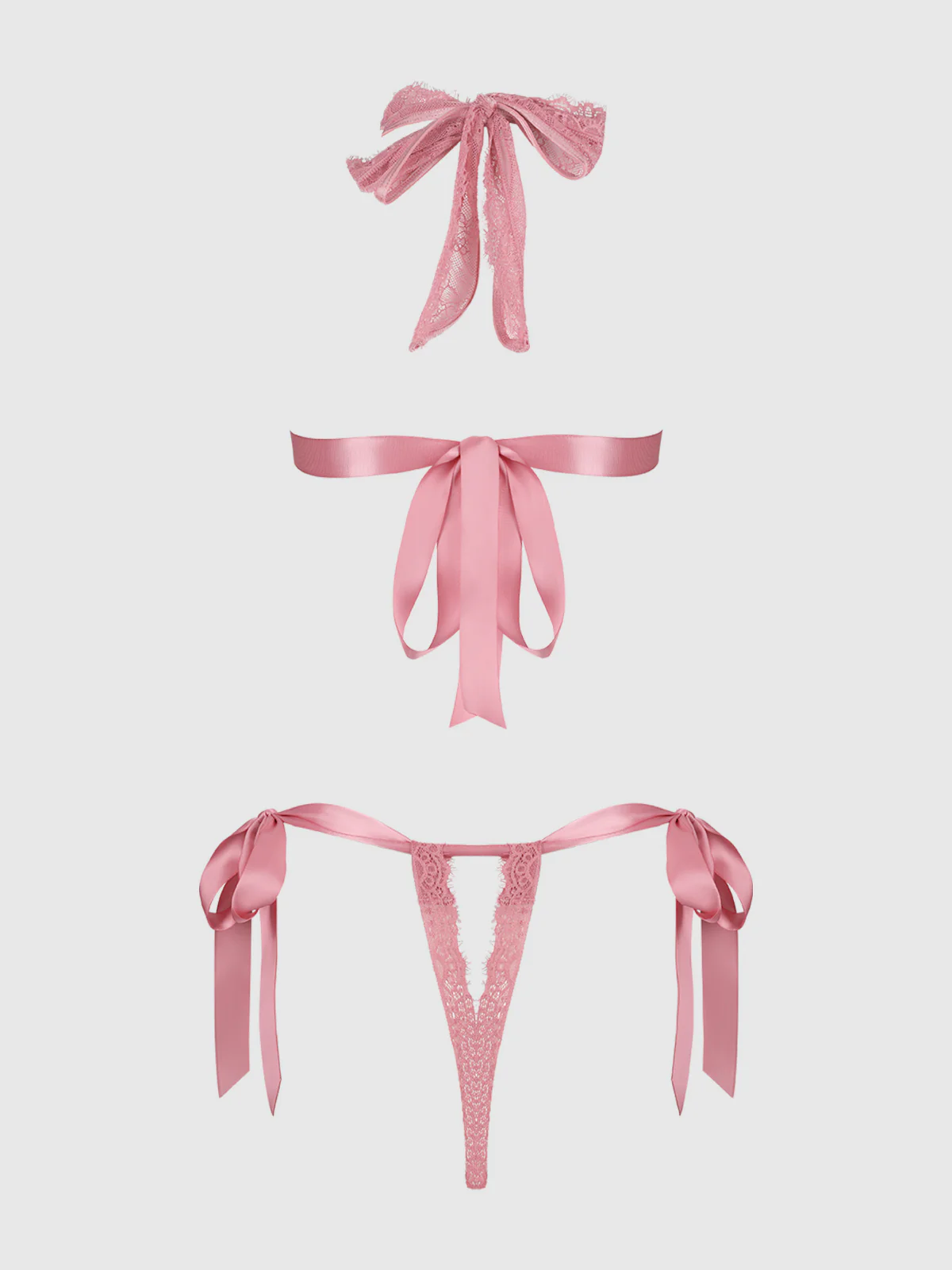 Rosalind Satin & Lace Drop Off Crotchless Teddy - Image 6