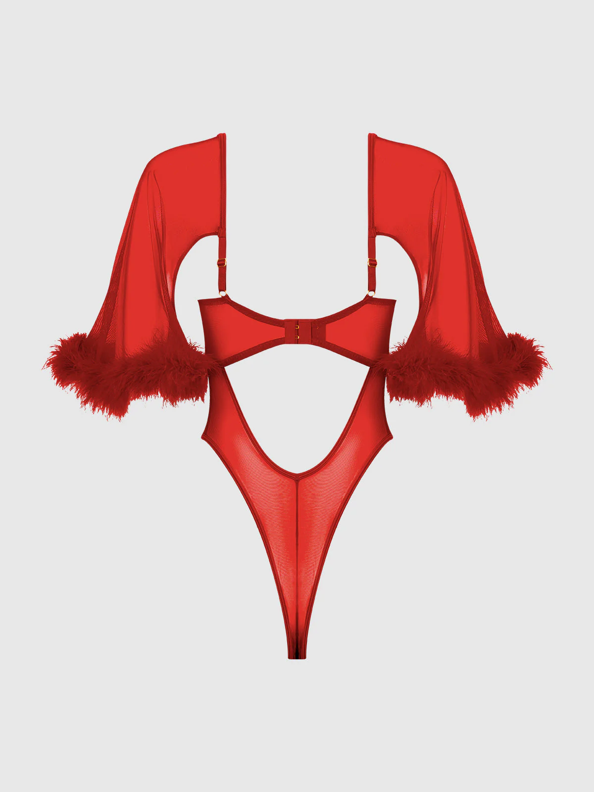 Scarlett Bell Sleeved Marabou Bodysuit - Image 8