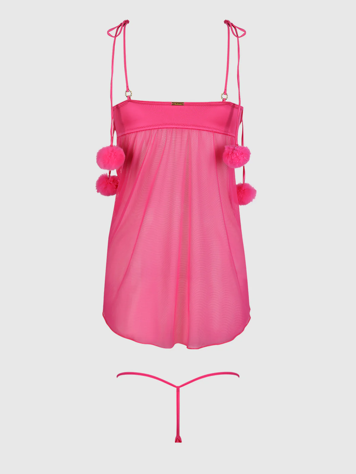Scarlett Drop Off Open Front Marabou Babydoll & G-String - Image 6