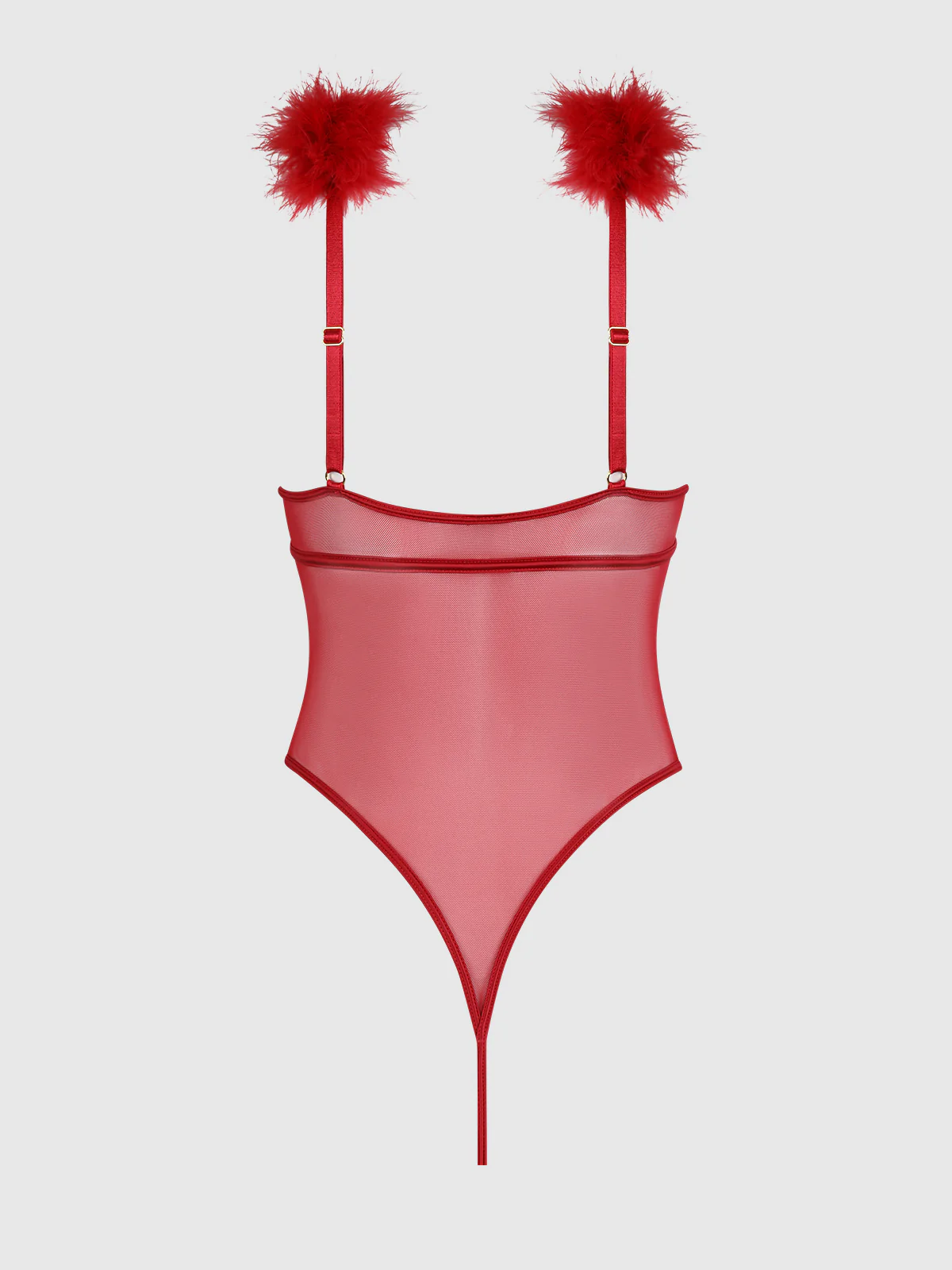 Scarlett Marabou & Mesh Teddy - Image 6