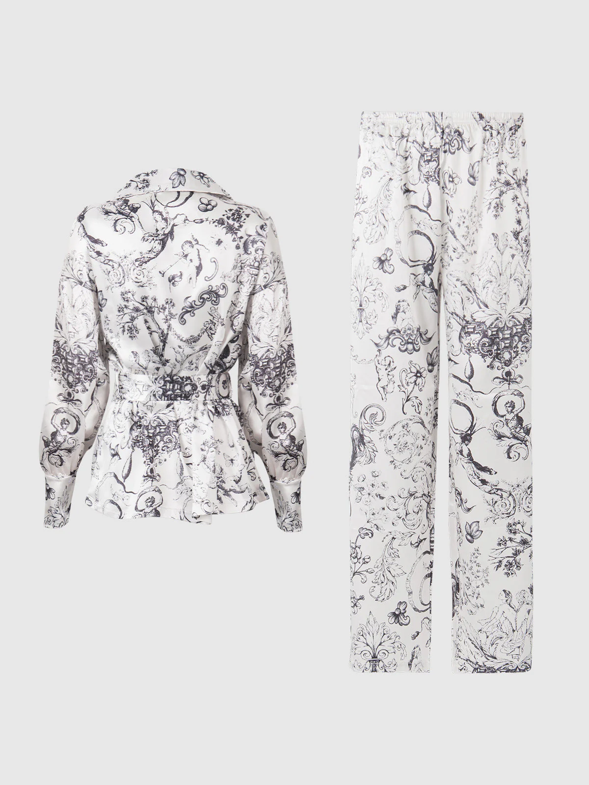 Scarlett Satin Long Sleeve Tie Top & Long Pant - Image 7