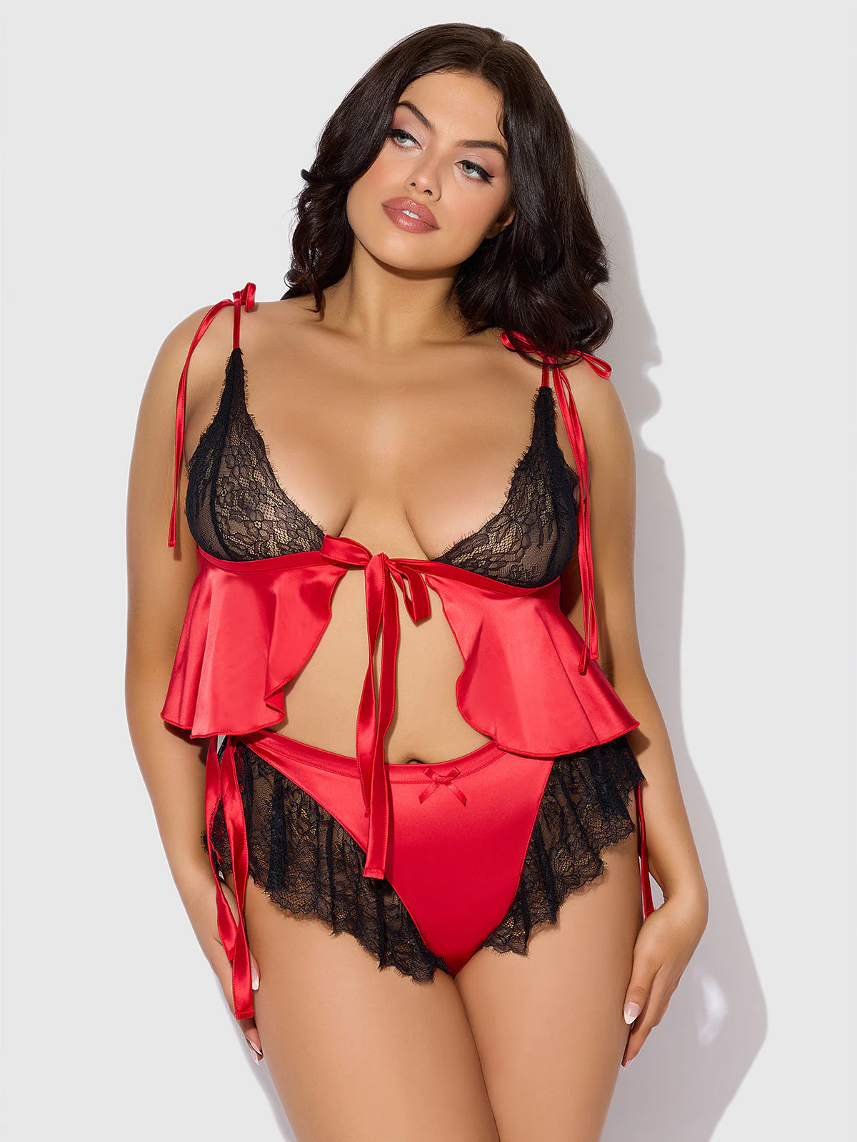 Scarlett Satin Sleep Tie Cami & Shorty Set - Image 9