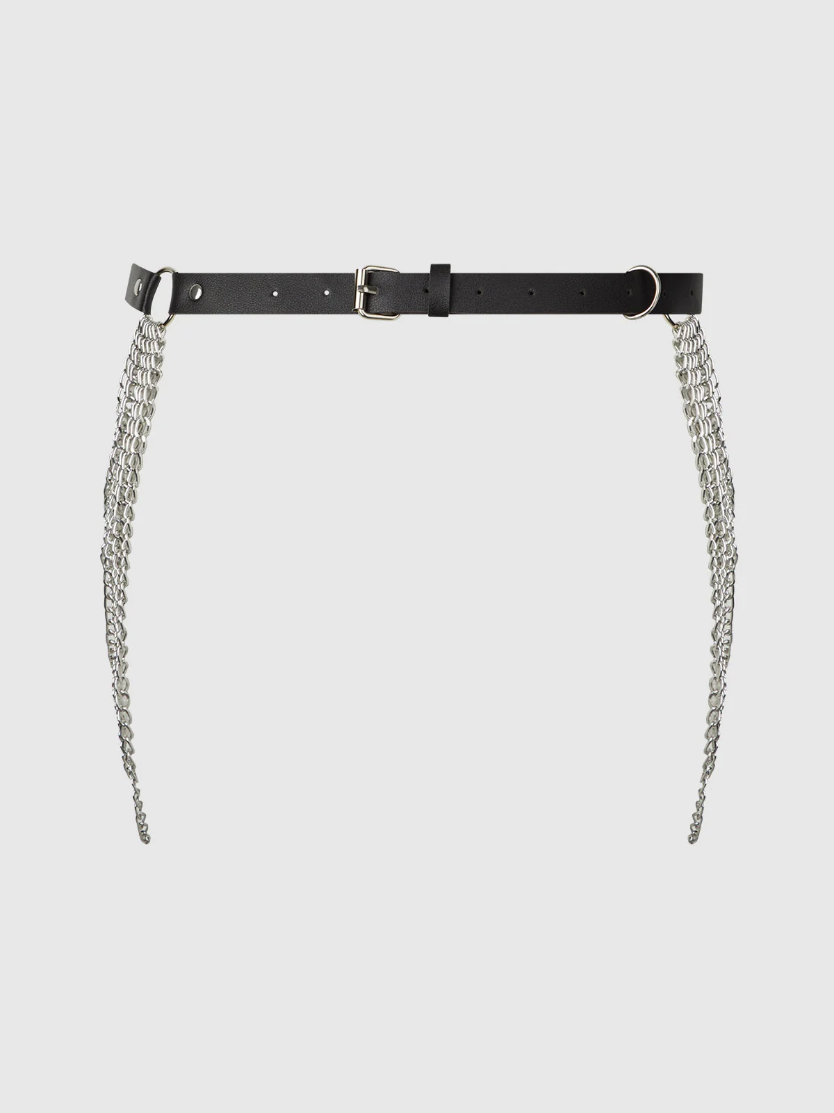 Ziggy Chain & Leather-Like Draped Garter - Image 5