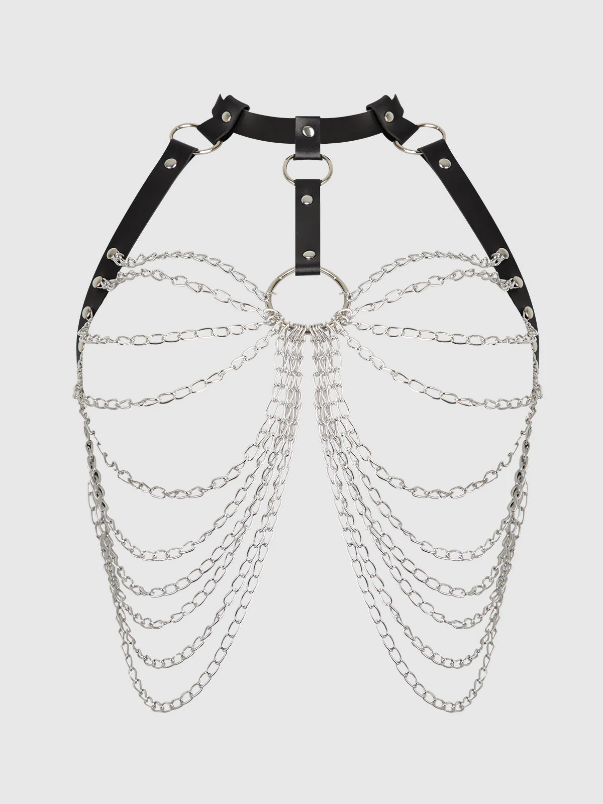 Ziggy Chain & Leather-Like Draped Harness - Image 6