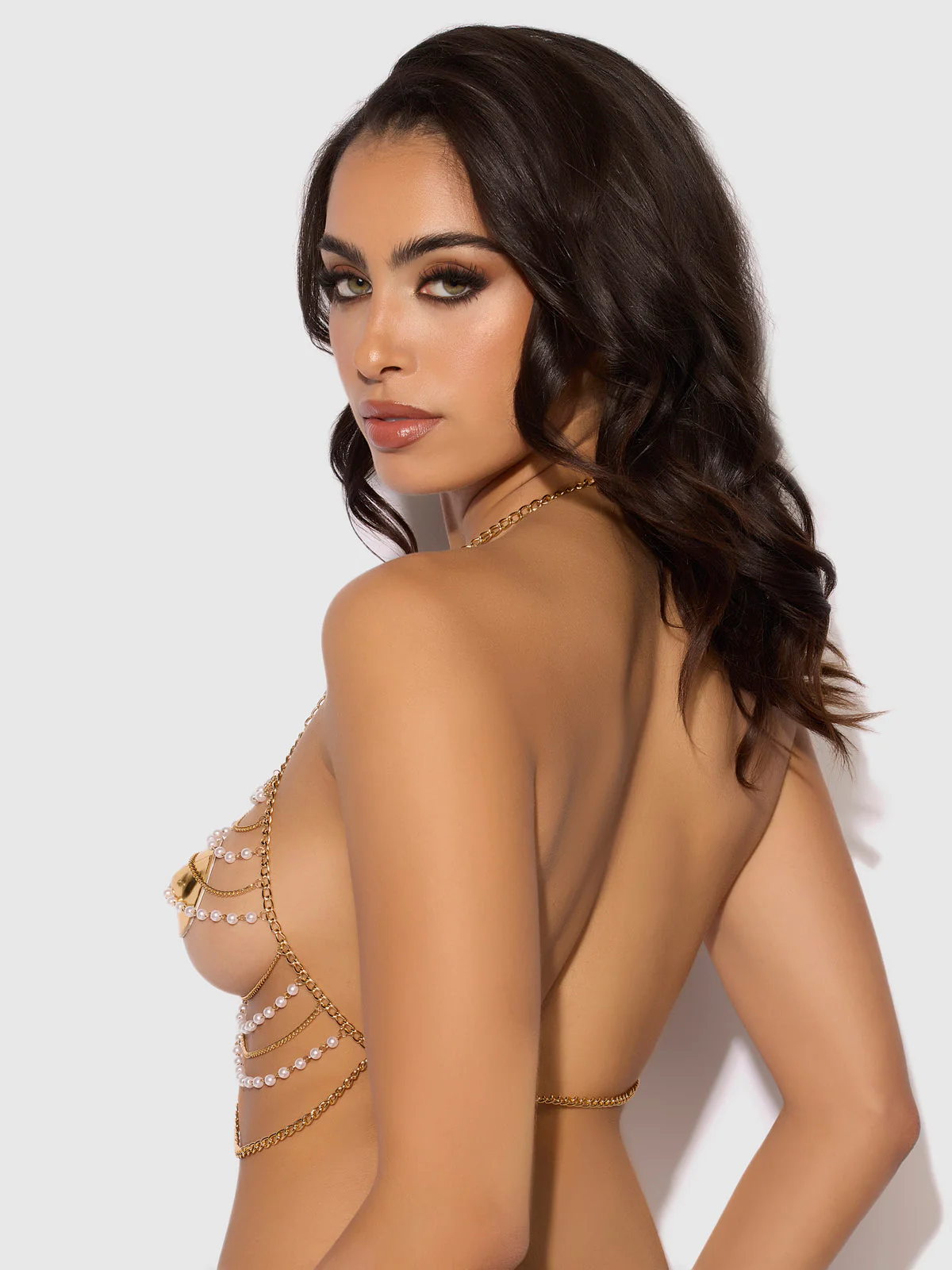 Ziggy Pearl & Chain Draped Bralette - Image 2