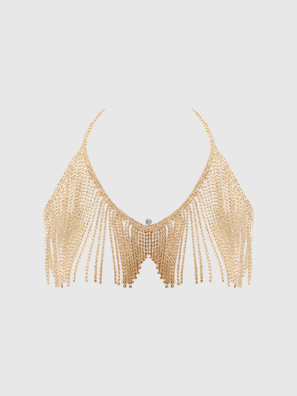 Ziggy Rhinestone Dangle V-Neck Bra - Image 4