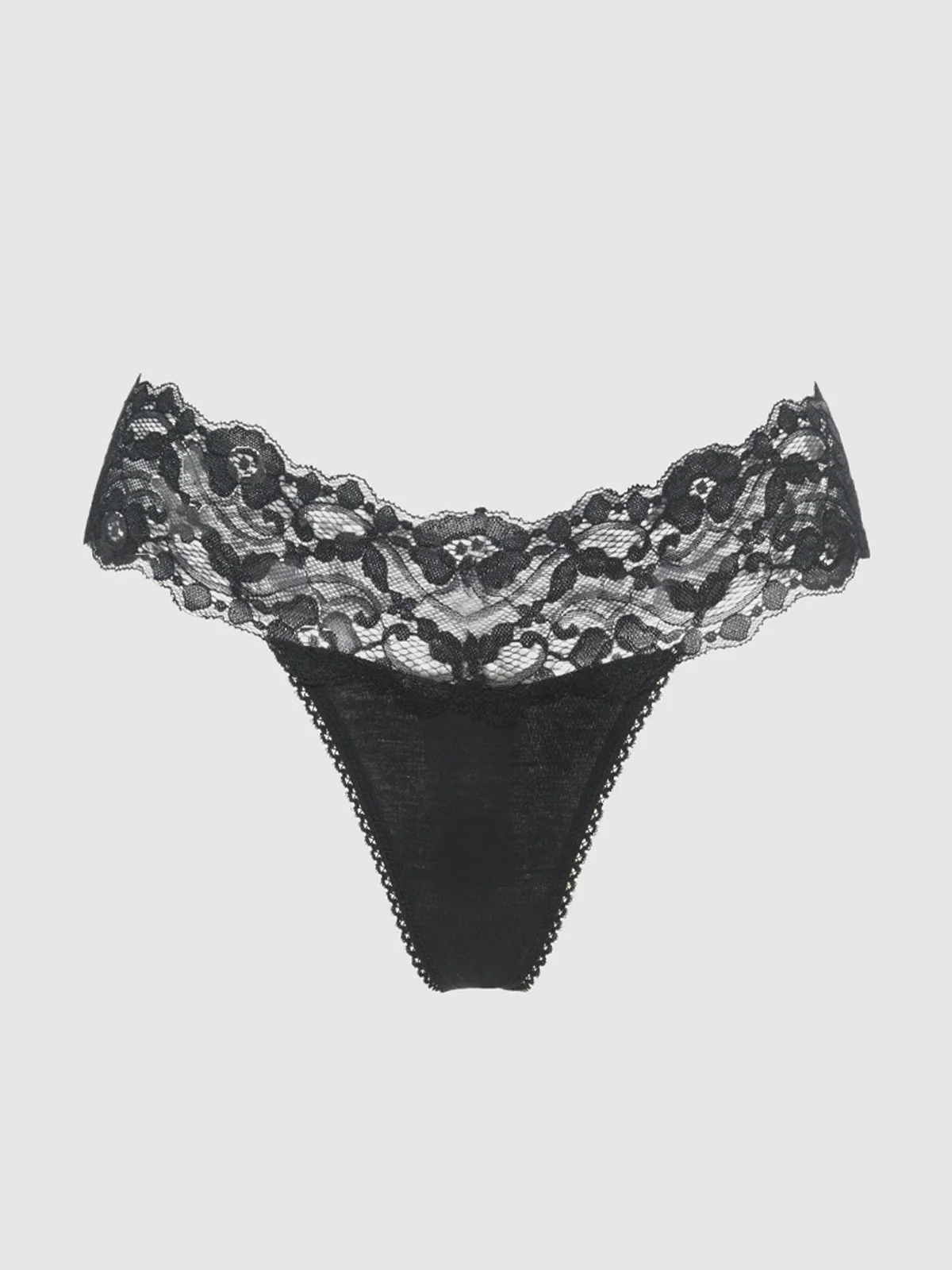 Bridget Stretch Cotton & Lace Thong - Image 5