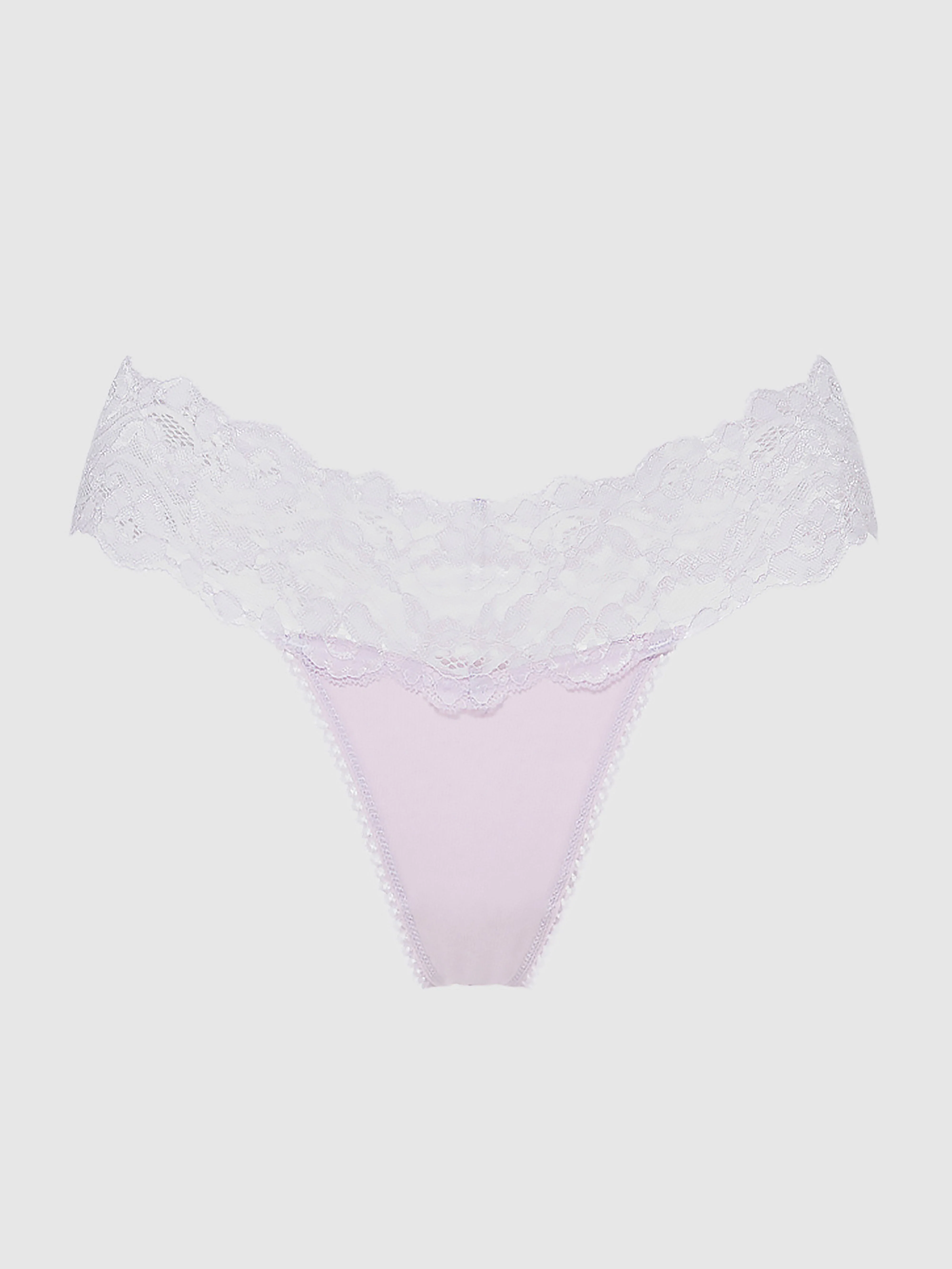 Bridget Stretch Cotton & Lace Thong - Image 4